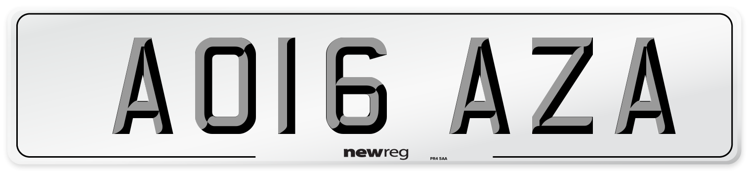 AO16 AZA Number Plate from New Reg